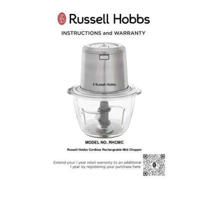 Russell Hobbs Cordless Rechargeable Midi Chopper RHCMC (863099)