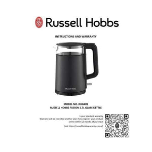 Russell Hobbs Fusion 1.7L Double Walled Glass Kettle RHGK02